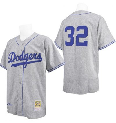 Los Angeles Dodgers Sandy Koufax Grey 1955 Throwback Jersey