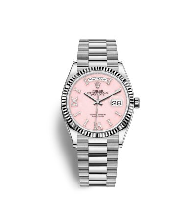 Rolex Day-date 36 128239 White Gold Pink Diamond Roman President
