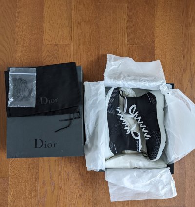 Ds Nib Dior Black Hi Top Sock Sneaker Sz 9 42