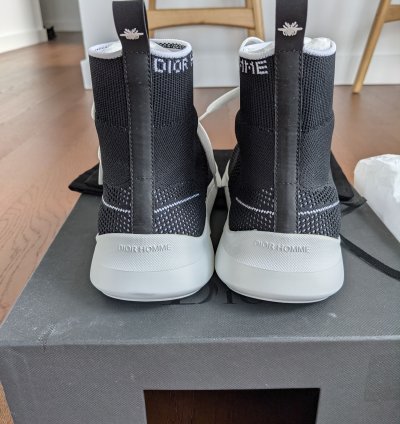 Ds Nib Dior Black Hi Top Sock Sneaker Sz 9 42