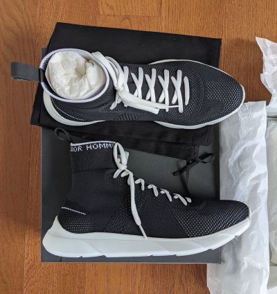 Ds Nib Dior Black Hi Top Sock Sneaker Sz 9 42