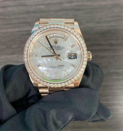 Rolex Day-date 36 128345rbr Day-date 36 Mothet Of Peard Diamond