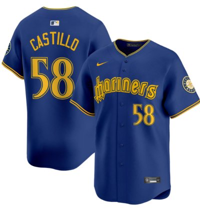 Luis Castillo Jersey 58 Seattle Mariners 2025 Vapor Premier Limited Stitched Blue