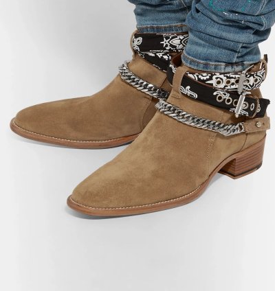 Embellished Suede Jodhpur Boots