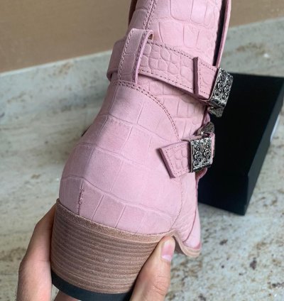 Embossed Crocodile Chain Boots