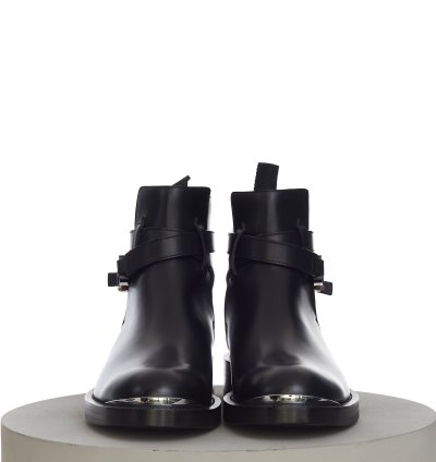 Evidence Ankle Boot In Black Calfskin With Aluminium Buckle