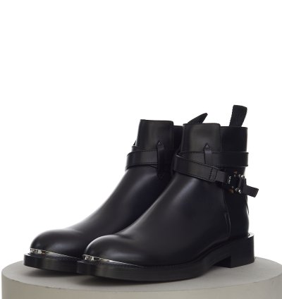 Evidence Ankle Boot In Black Calfskin With Aluminium Buckle