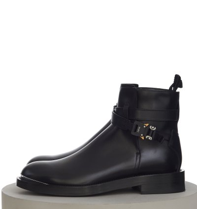 Evidence Ankle Boot In Black Calfskin With Aluminium Buckle