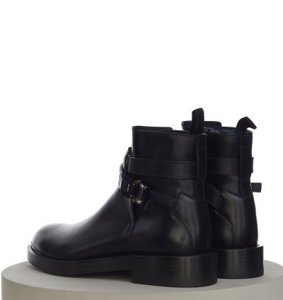 Evidence Ankle Boot In Black Calfskin With Aluminium Buckle