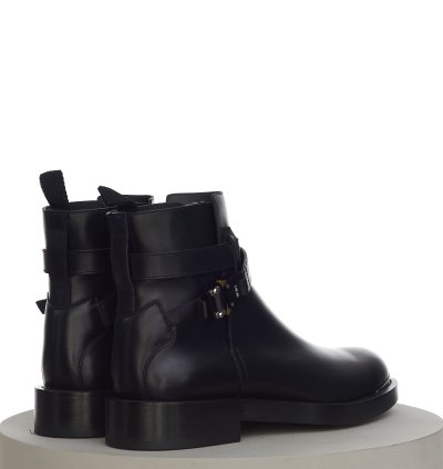 Evidence Ankle Boot In Black Calfskin With Aluminium Buckle