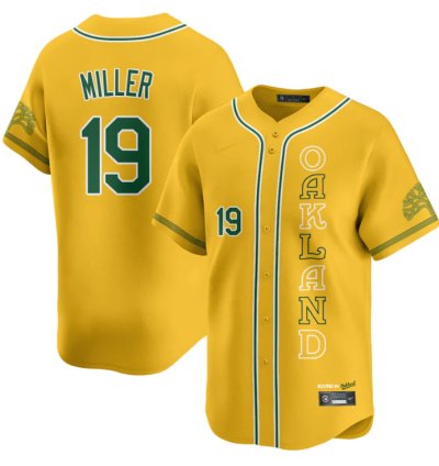 Mason Miller Jersey 19 Oakland Athletics City Connect Concept Stitched Yellow