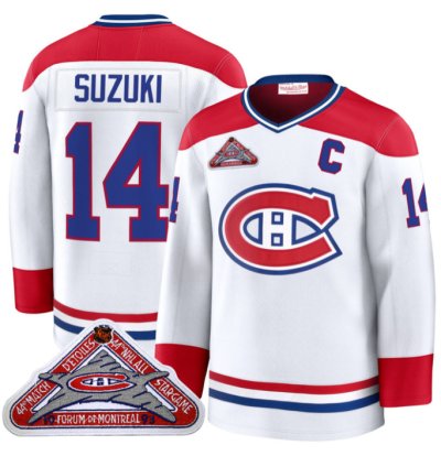 Nick Suzuki Jersey 14 Montreal Canadiens Timeless Premium Stitched 1992 Blue Line