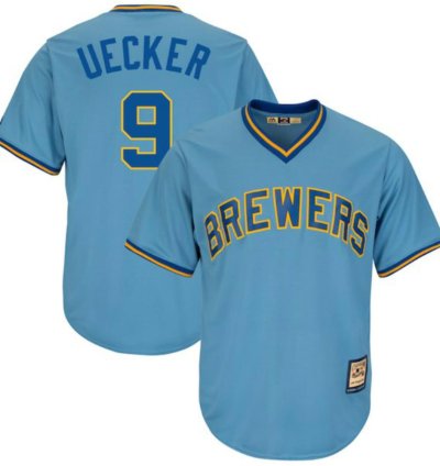 Milwaukee Brewers Bob Uecker Blue Throwback Pullover Jersey