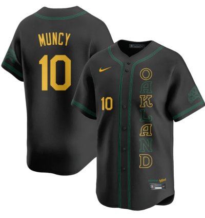 Max Muncy Jersey 10 Oakland Athletics City Connect Concept Stitched Black