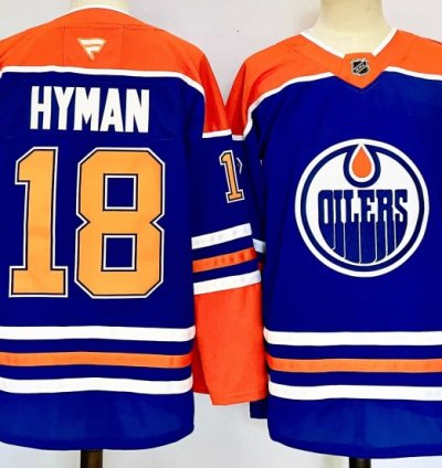 Edmonton Oilers 18 Zach Hyman Jersey Blue