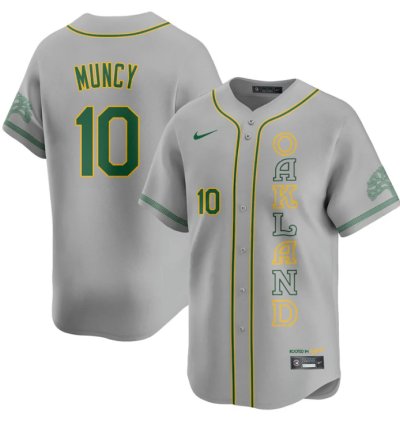 Max Muncy Jersey 10 Oakland Athletics City Connect Concept Stitched Gray