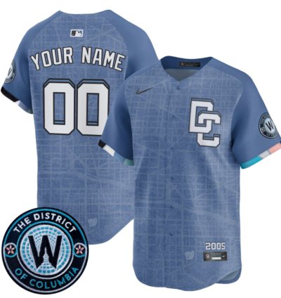 Custom Washington Nationals Jersey 2025 City Connect Vapor Premier Limited Stitched Blue
