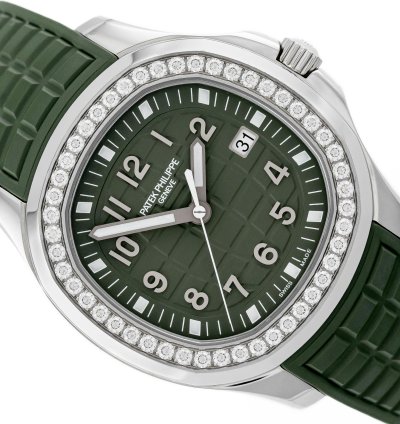 Patek Philippe Aquanaut Luce Diamonds Khaki Green Tropical Strap Ref 5267 200a-011 Full Set