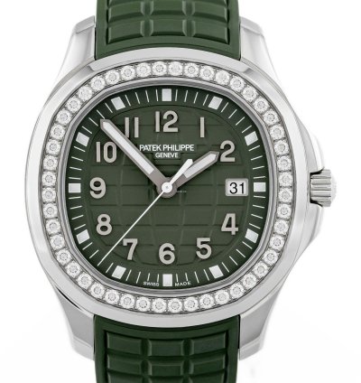 Patek Philippe Aquanaut Luce Diamonds Khaki Green Tropical Strap Ref 5267 200a-011 Full Set
