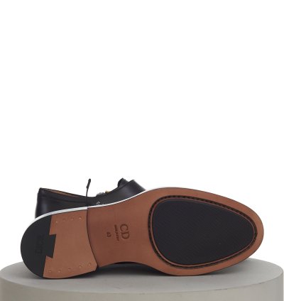 Evidence Monk Shoe In Black Calfskin With Aluminium Buckle