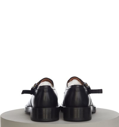 Evidence Monk Shoe In Black Calfskin With Aluminium Buckle