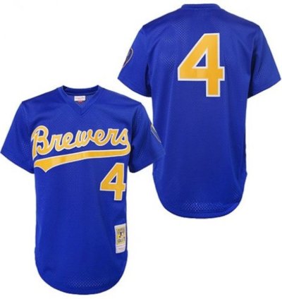 Milwaukee Brewers Paul Molitor Blue 1991 Throwback Mesh Pullover Jersey