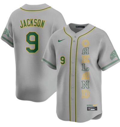 Reggie Jackson Jersey 9 Oakland Athletics City Connect Concept Stitched Gray