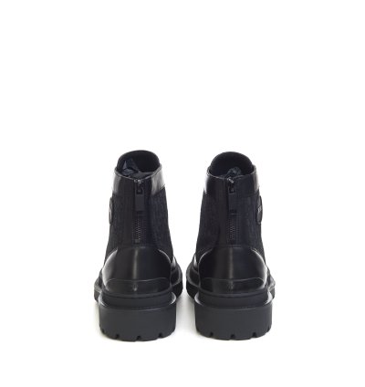 Explorer Ankle Boot In Black Calfskin Oblique Jacquard