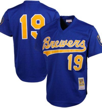 Milwaukee Brewers Robin Yount Blue 1991 Throwback Mesh Pullover Jersey