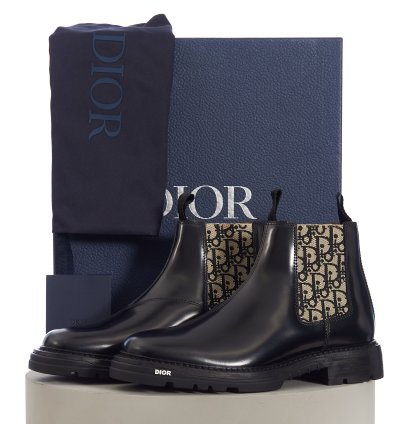 Explorer Ii Oblique Chelsea Boot In Black Polished Calfskin