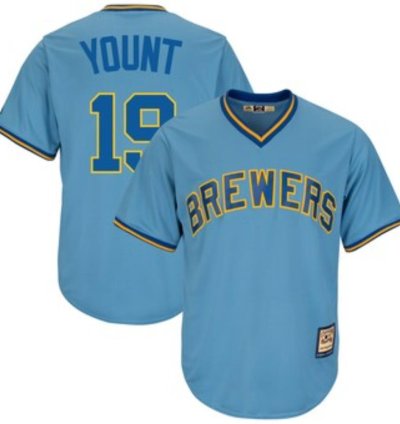 Milwaukee Brewers Robin Yount Blue Throwback Pullover Jersey