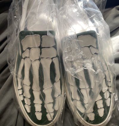 Final Drop Green Amiri Slip On Skel Toes