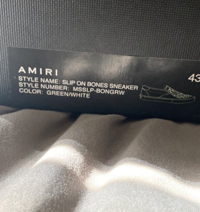 Final Drop Green Amiri Slip On Skel Toes