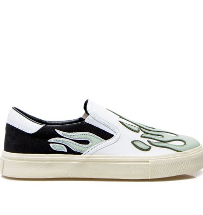 Flame Slip On In Pale Lime Black White