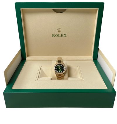 Rolex Day-date 36 36mm 128238 Ombre Green Diamond Dial Unworn Full Set 2022