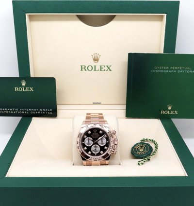 Rolex Daytona 126505 12 2024 Neu Black Diamond Schwarz Diamanten Full Set In Stock