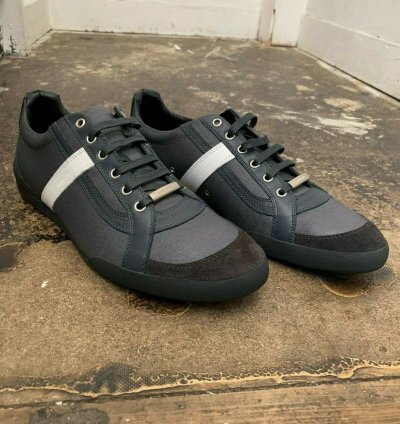 Grey And White Calfskin Suede Trainers Size 44