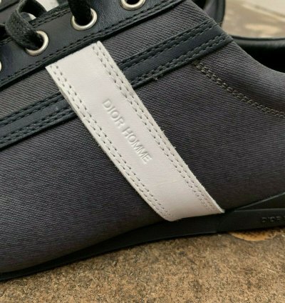 Grey And White Calfskin Suede Trainers Size 44