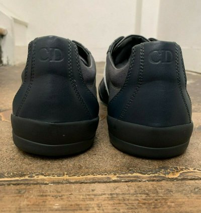 Grey And White Calfskin Suede Trainers Size 44