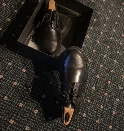 Hardior Black Leather Derby