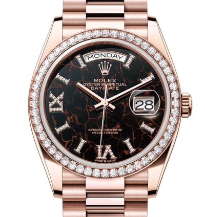 Rolex Day-date 36 36mm 18k Everose Gold President Eisenkiesel Diamond Dial