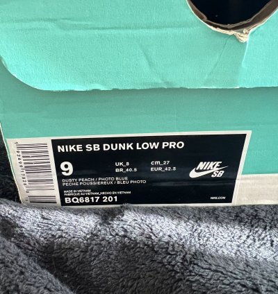 Nike Sb Dunk Low Dusty Peach Corduroy Sz 9