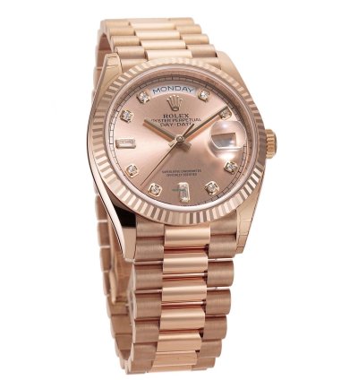 Rolex Day-date 36 36mm 18k Everose Gold President Pink Ros Diamond Dial