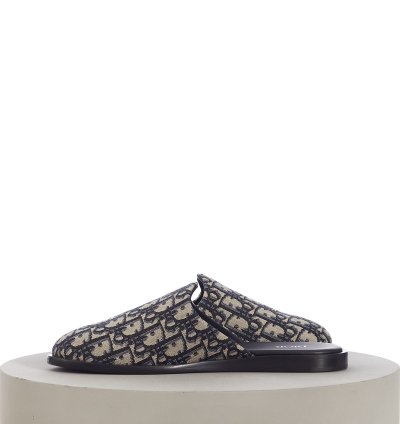 Indior Mule In Beige And Black Jacquard