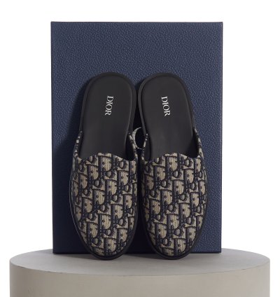Indior Mule In Beige And Black Jacquard