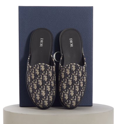 Indior Mule In Beige And Black Jacquard