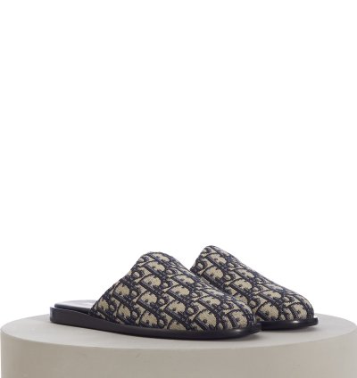 Indior Mule In Beige And Black Jacquard