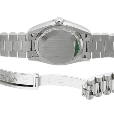 Rolex Day-date 36 36mm 18k White Gold President Silver Index Dial