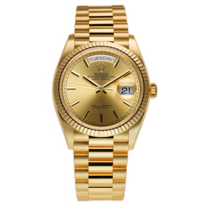 Rolex Day-date 36 36mm 18k Yellow Gold President Champagne Index Dial