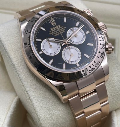Rolex Daytona 126505 Rose Gold 18kt Black Sundust Dial New Unworn 2024 Full Set